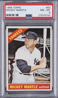 1966 Topps #50 Mickey Mantle – PSA NM-MT 8